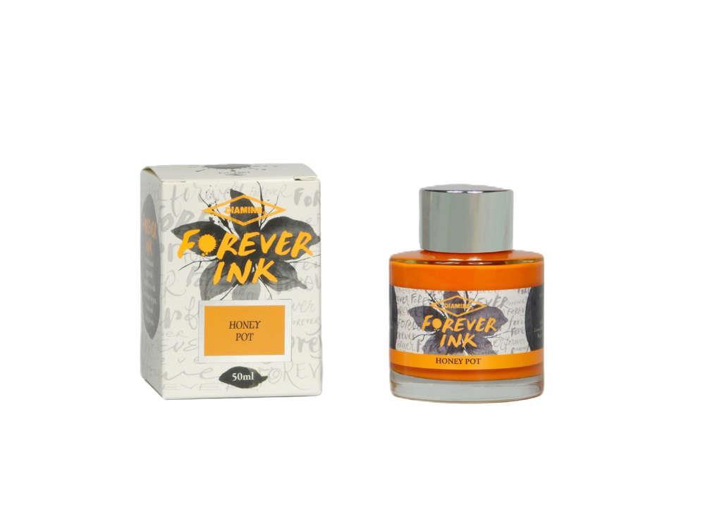 Encrier Diamine Forever Ink Collection- Encre permanente Honey Pot, Orange, 50ml