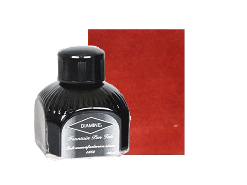 Encrier Diamine, 80ml., Monaco Red, Bouteille en verre italien