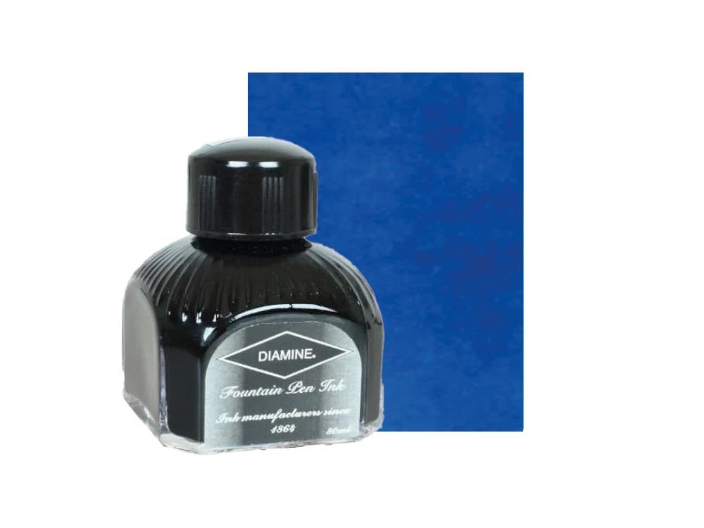 Encrier Diamine, 80ml., Asa Blue, Bouteille en verre italien