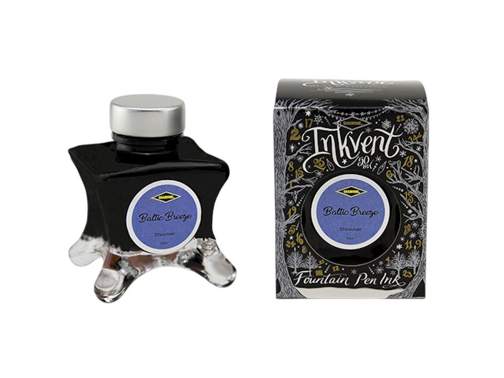 Encrier Diamine Ink Vent Black Shimmer Baltic Breeze, 50ml, Bleu, Verre