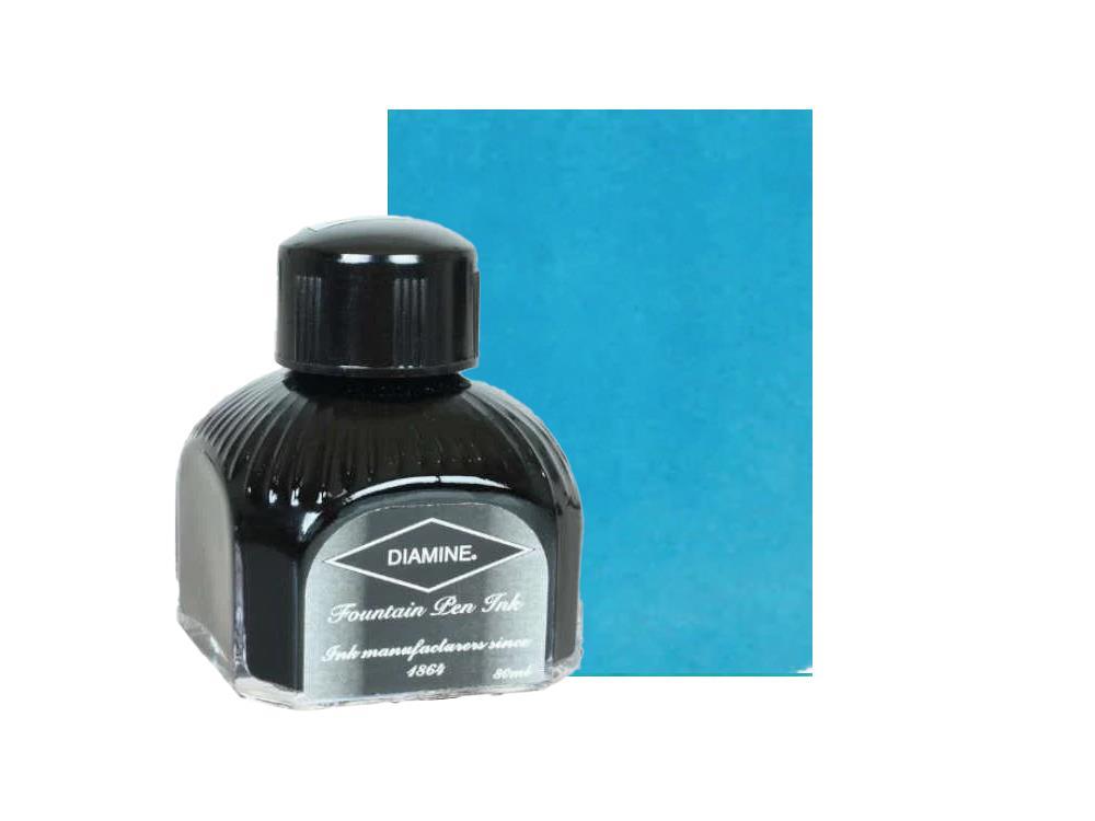 Encrier Diamine, 80ml., Beau Blue, Bouteille en verre italien