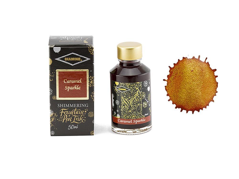 Encrier Diamine Shimmering Caramel Sparkle, 50ml, Marron, Verre