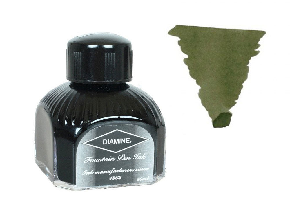 Encrier Diamine, 80ml, Classic Green, Bouteille en verre italien