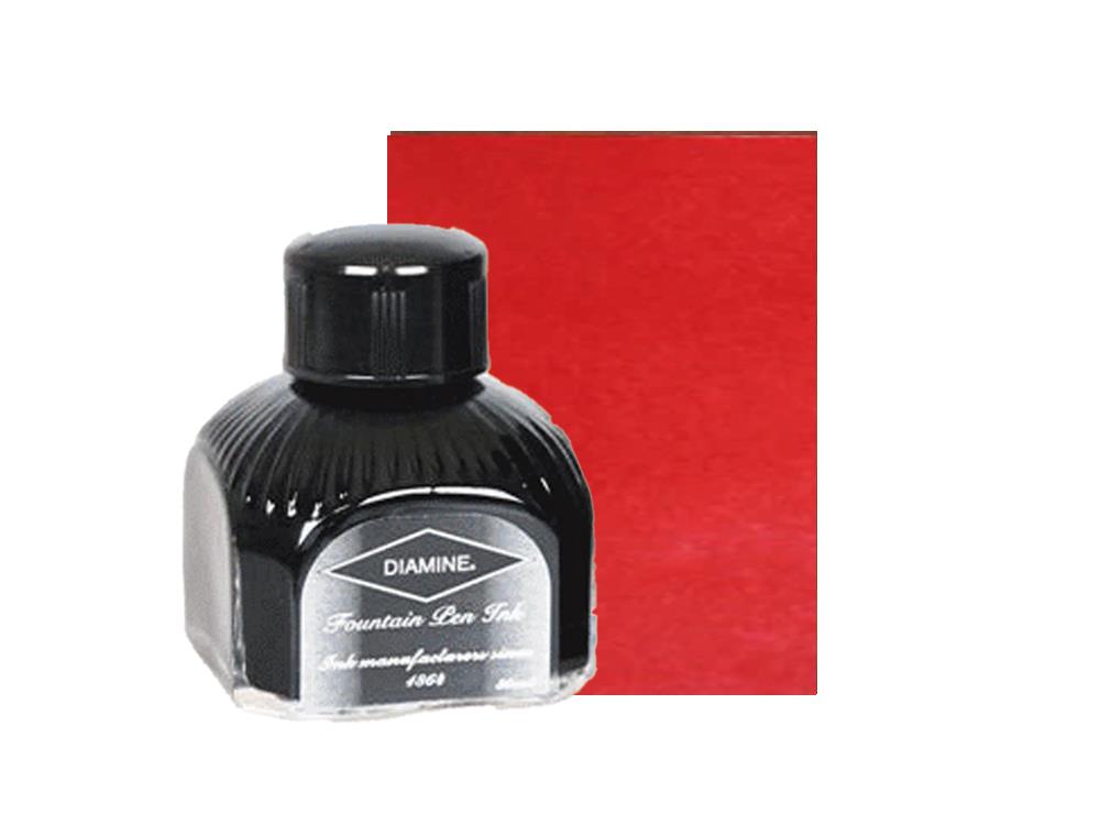 Encrier Diamine, 80ml., Classic Red, Bouteille en verre italien