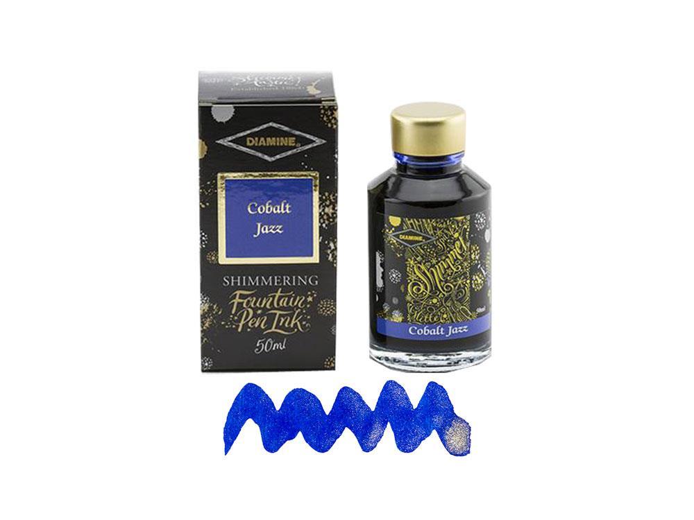 Encrier Diamine Shimmering Cobalt Jazz, 50ml., Verre