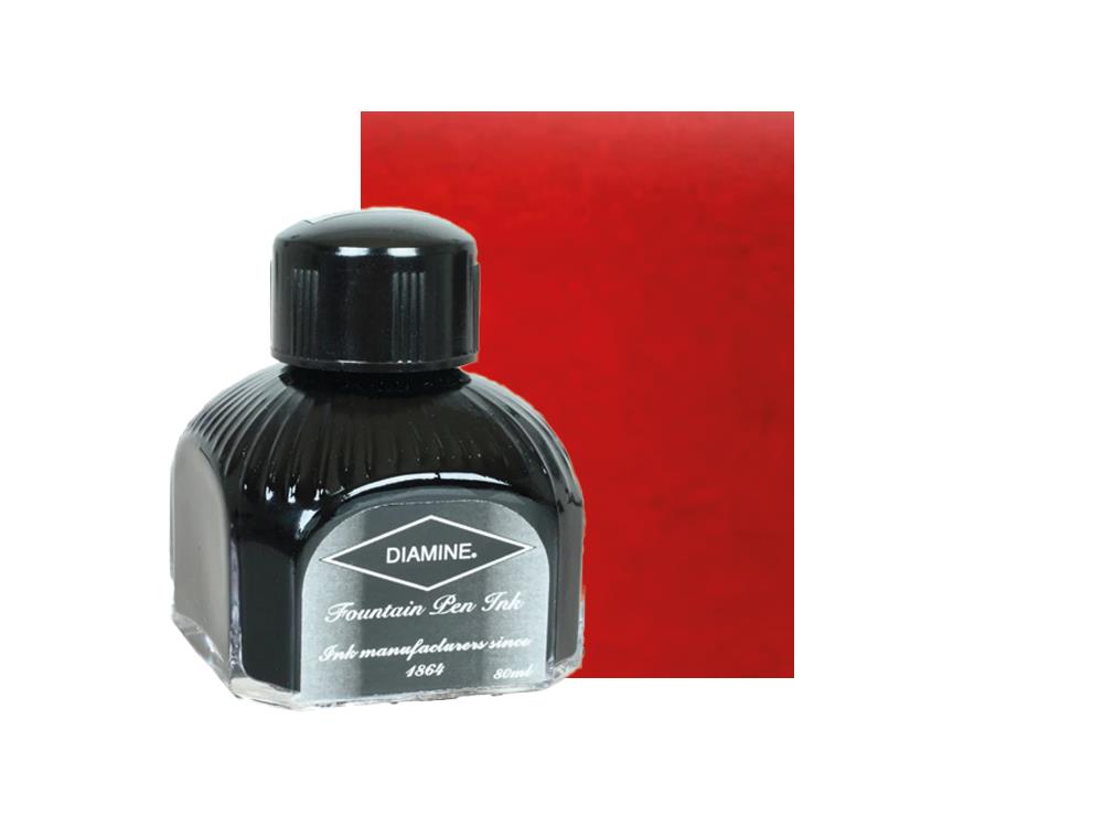Encrier Diamine, 80ml., Crimson, Bouteille en verre italien