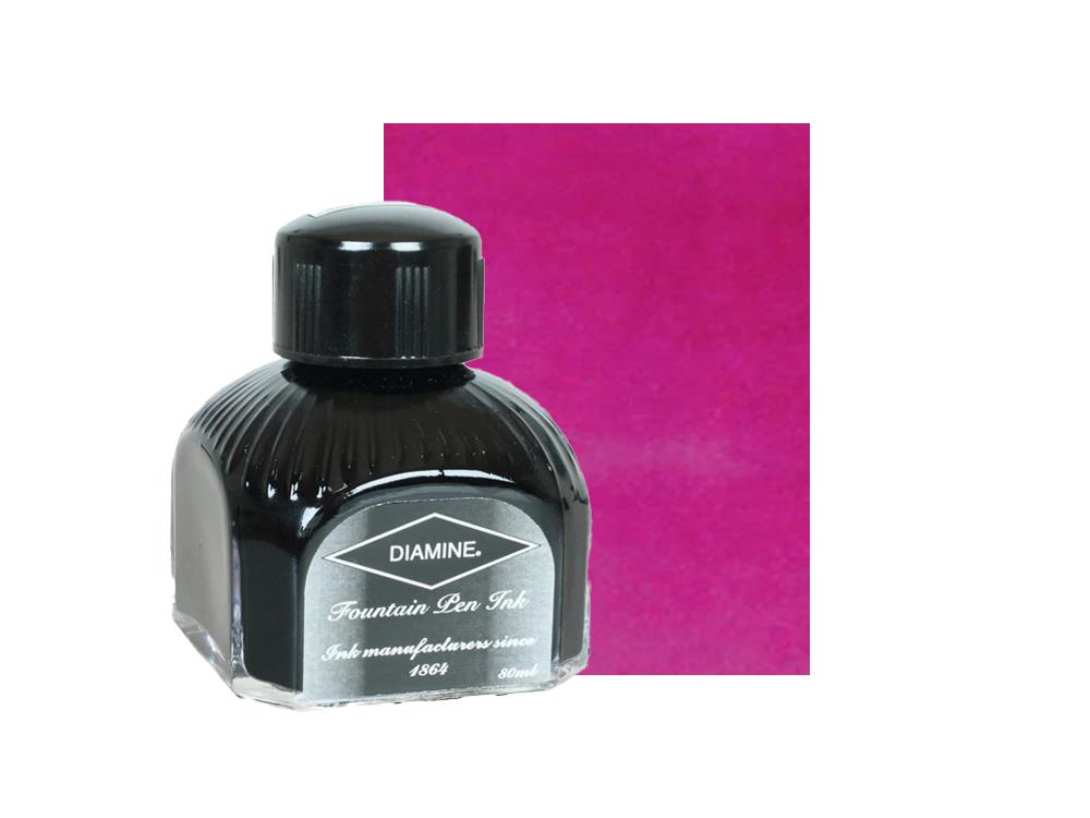 Encrier Diamine Deep Magenta, 80ml.,  Bouteille en verre italien
