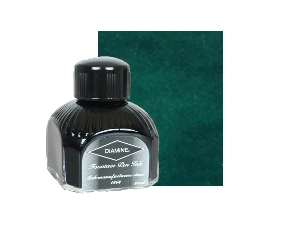Encrier Diamine, 80ml., Delamere Green, Bouteille en verre italien
