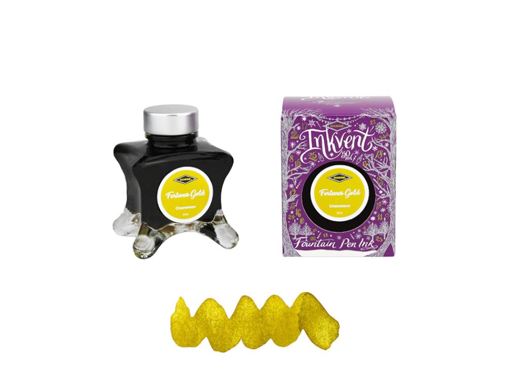 Encrier Diamine Fortunes Gold Ink Vent Purple, 50ml, Chamaleon, Jaune