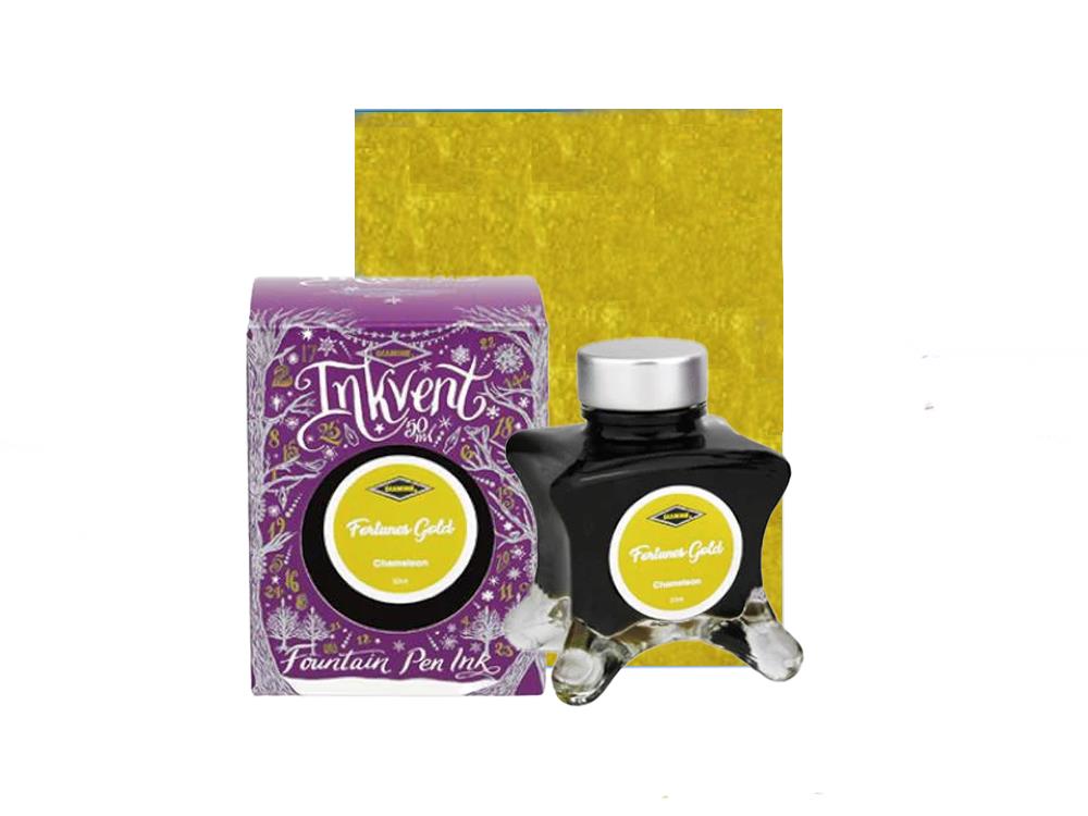 Encrier Diamine Fortunes Gold Ink Vent Purple, 50ml, Chamaleon, Jaune