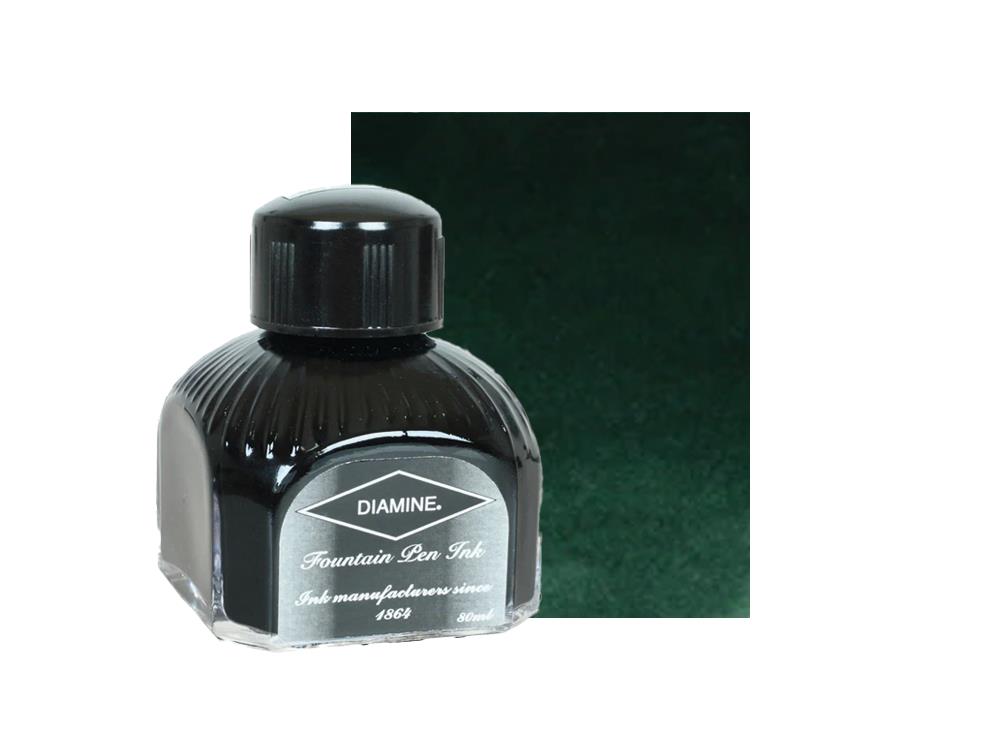 Encrier Diamine, 80ml., Green Black, Bouteille en verre italien