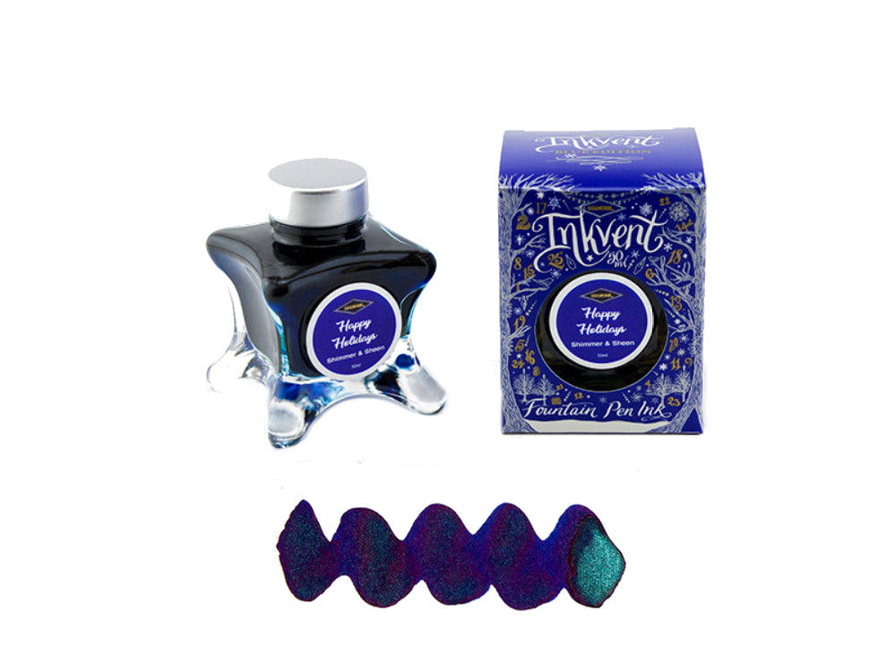 Encrier Diamine Happy Holiday, Ink Vent Blue, 50ml, Bleu