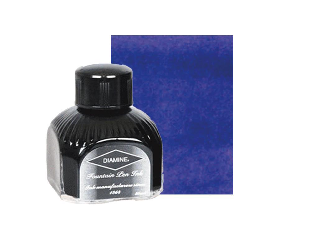 Encrier Diamine, 80ml., Imperial Blue, Bouteille en verre italien