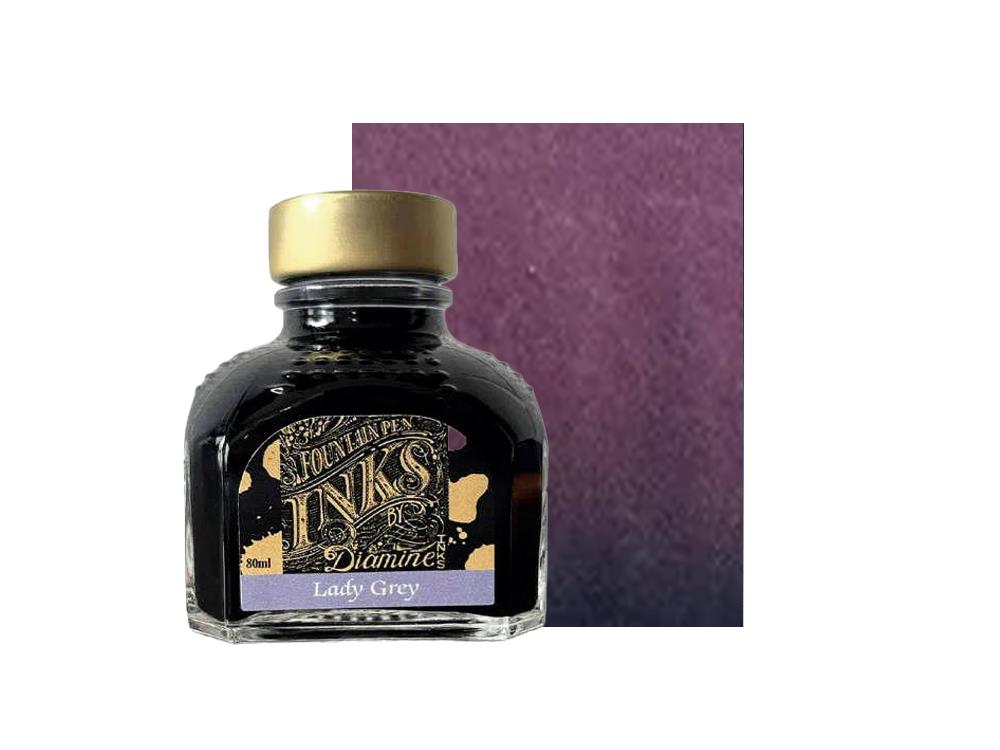 Encrier Diamine Standard Lady Grey, 80ml., Violet, Verre