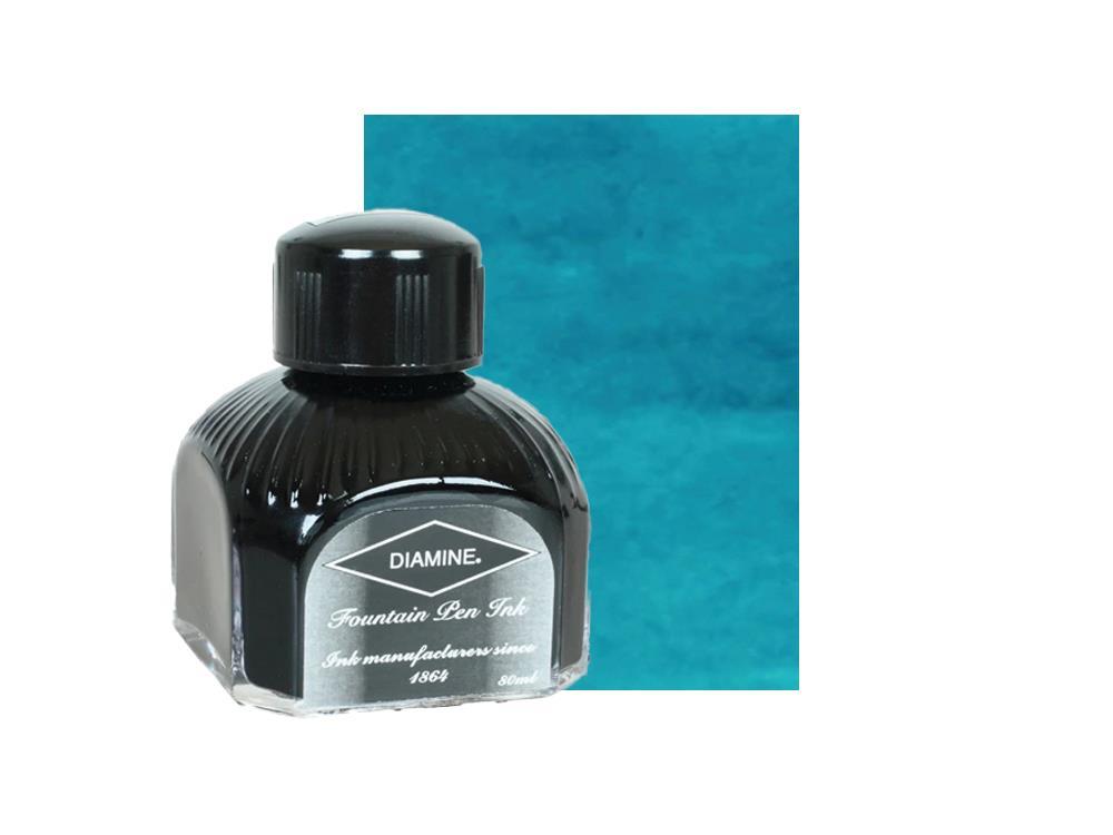 Encrier Diamine, 80ml., Marine, Bouteille en verre italien