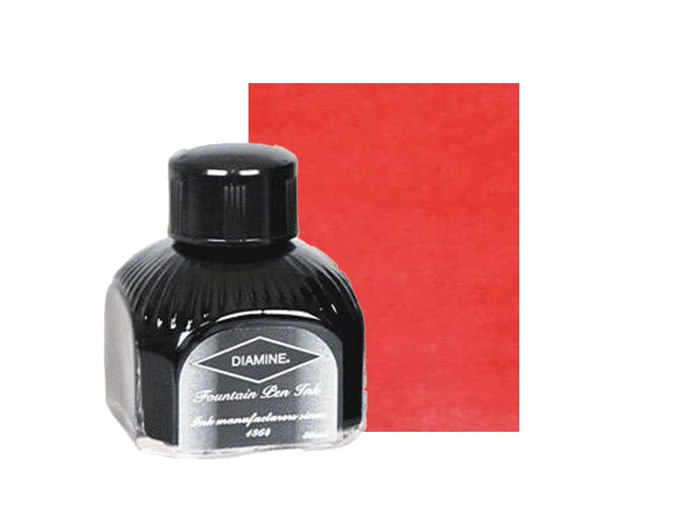 Encrier Diamine, 80ml., Passion Red, Bouteille en verre italien