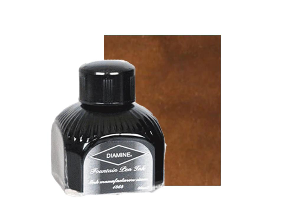Encrier Diamine, 80ml., Raw Sienna, Bouteille en verre italien
