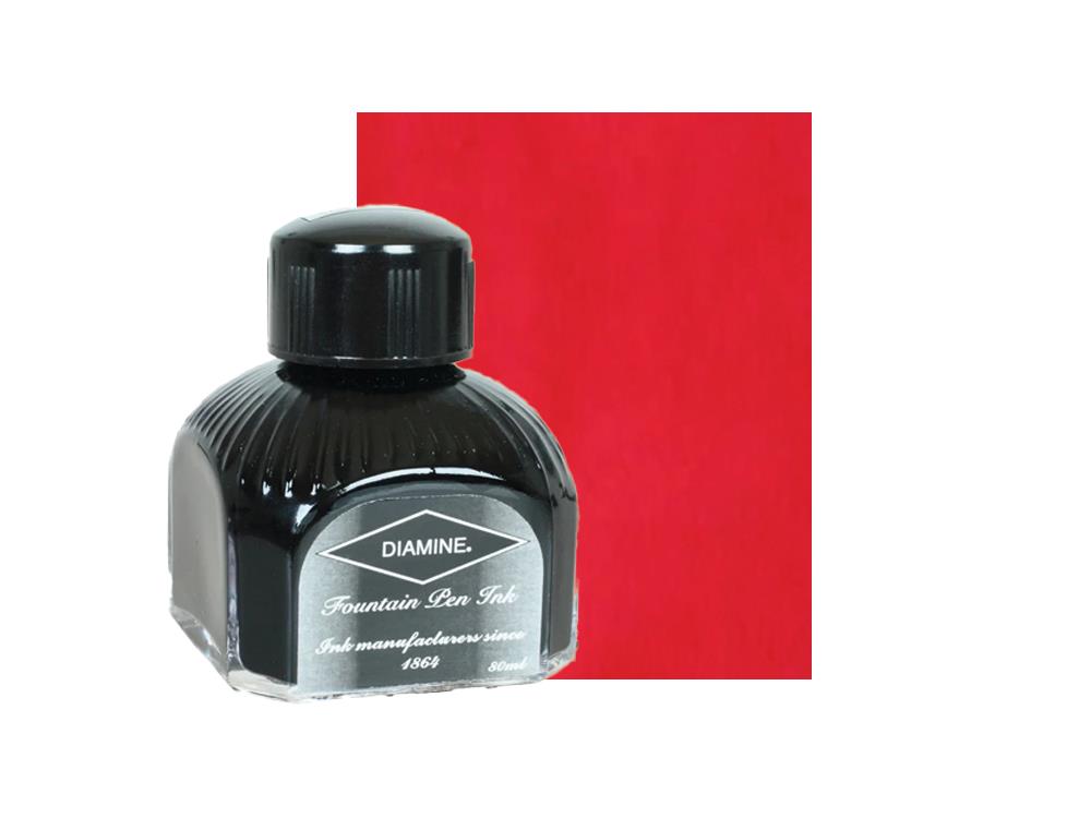 Encrier Diamine Scarlet, 80ml. Bouteille en verre italien