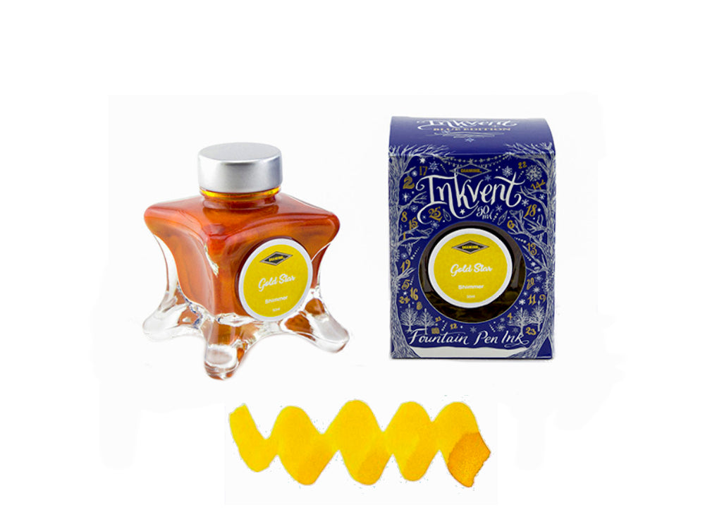 Encrier Diamine Gold Star, Ink Vent Blue, 50ml, Jaune