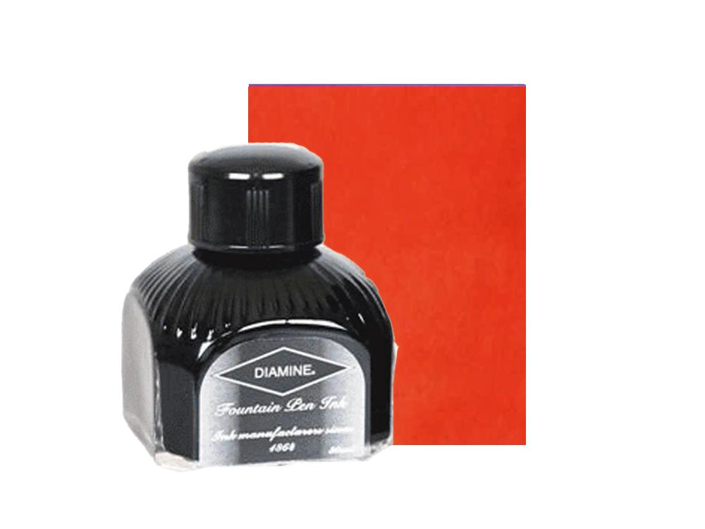 Encrier Diamine, 80ml., Vermillion, Bouteille en verre italien