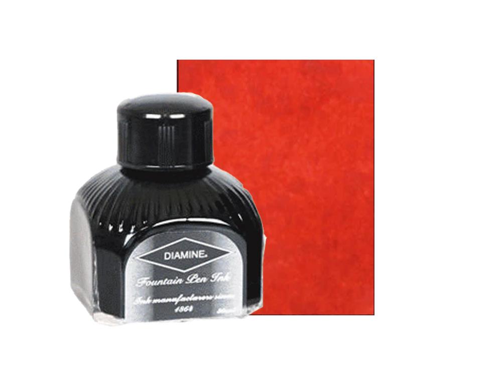 Encrier Diamine, 80ml., Wild Strawberry, Bouteille en verre italien