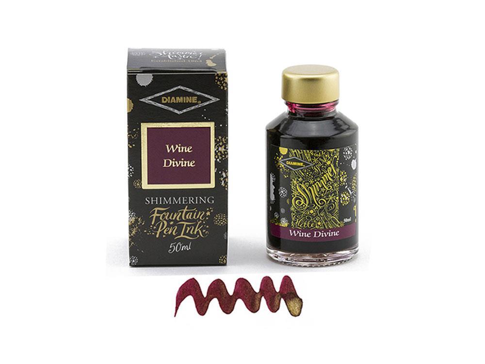 Encrier Diamine Shimmering Wine Divine, 50ml., Verre