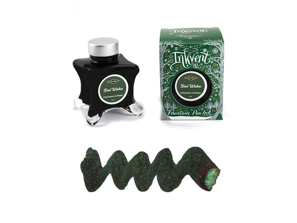 Encrier Diamine Best Wishes Ink Vent Green, 50ml, Chameleon & Sheen