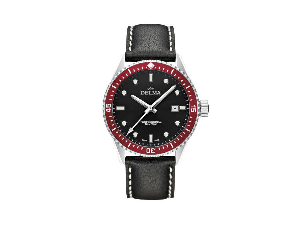 Montre à Quartz Delma Diver Cayman, Noir, 42 mm, 20 atm, 41601.708.6.036