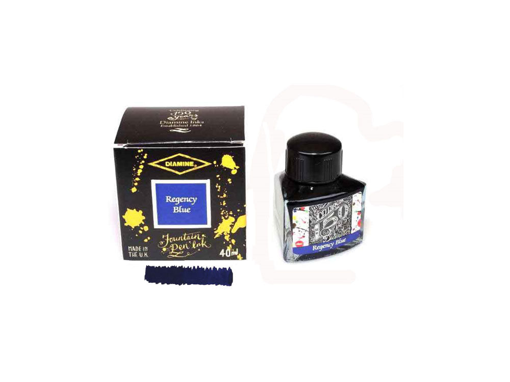 Encrier Diamine 1864 Regency Blue, 150 Anniversaire, 40ml, Verre