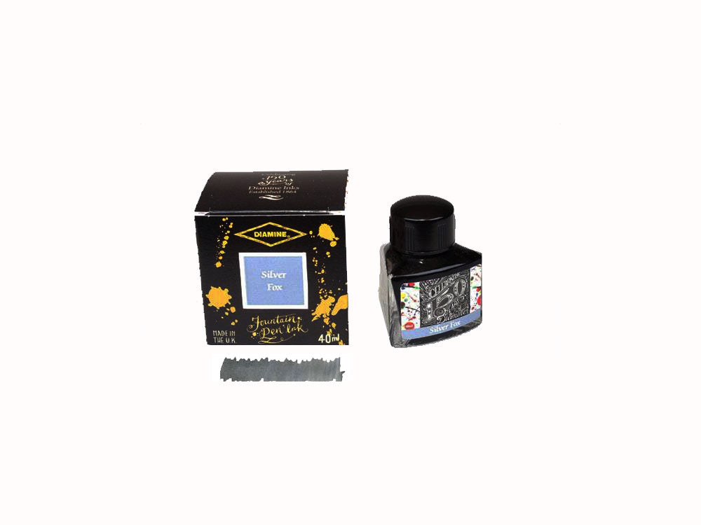 Encrier Diamine 1864 Silver Fox, 150 Anniversaire, 40ml, Verre