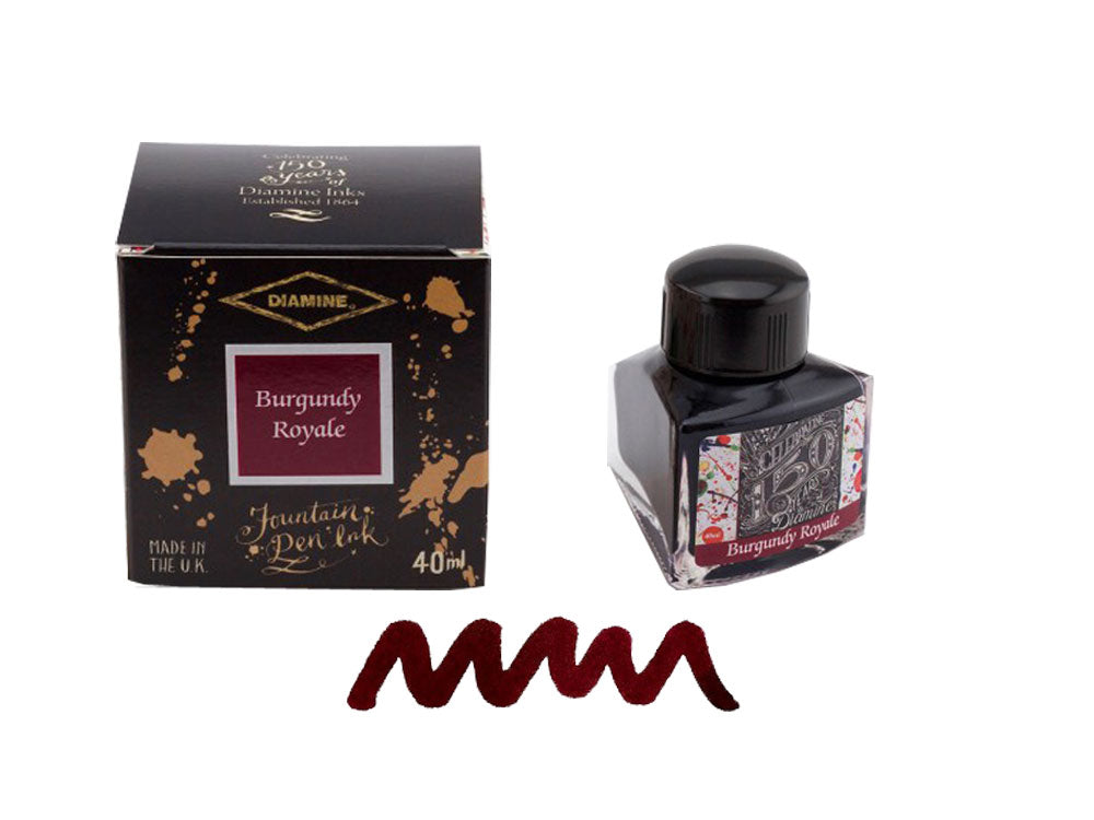 Encrier Diamine, 40ml., Burgundy Royale, Verre