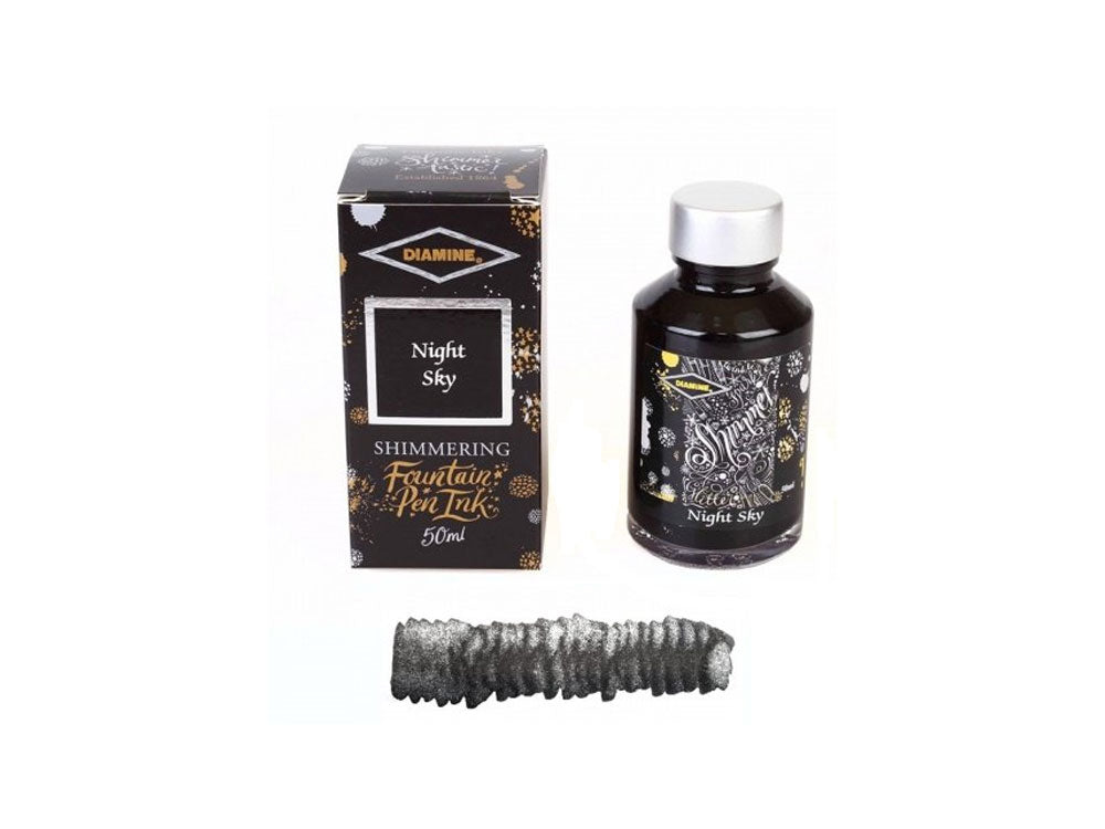Encrier Diamine Shimmering Night Sky, 50ml, Verre
