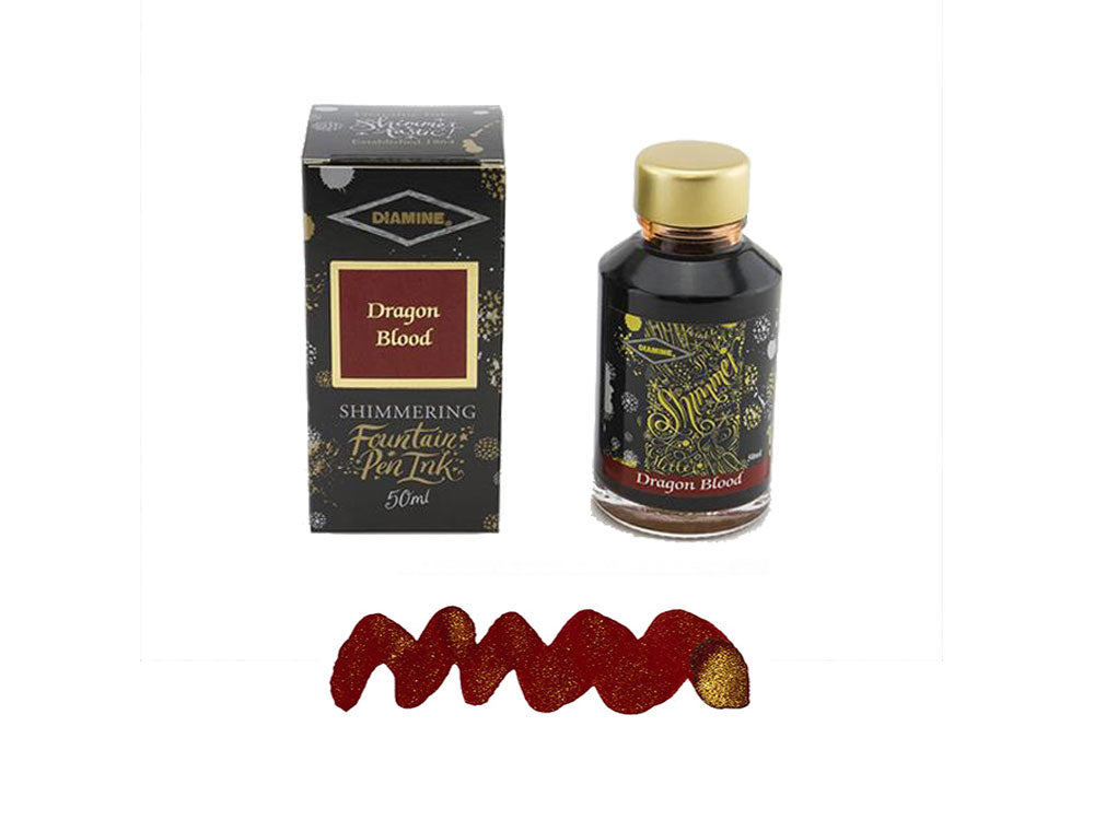Encrier Diamine Shimmering Dragon Blood, 50ml., Verre