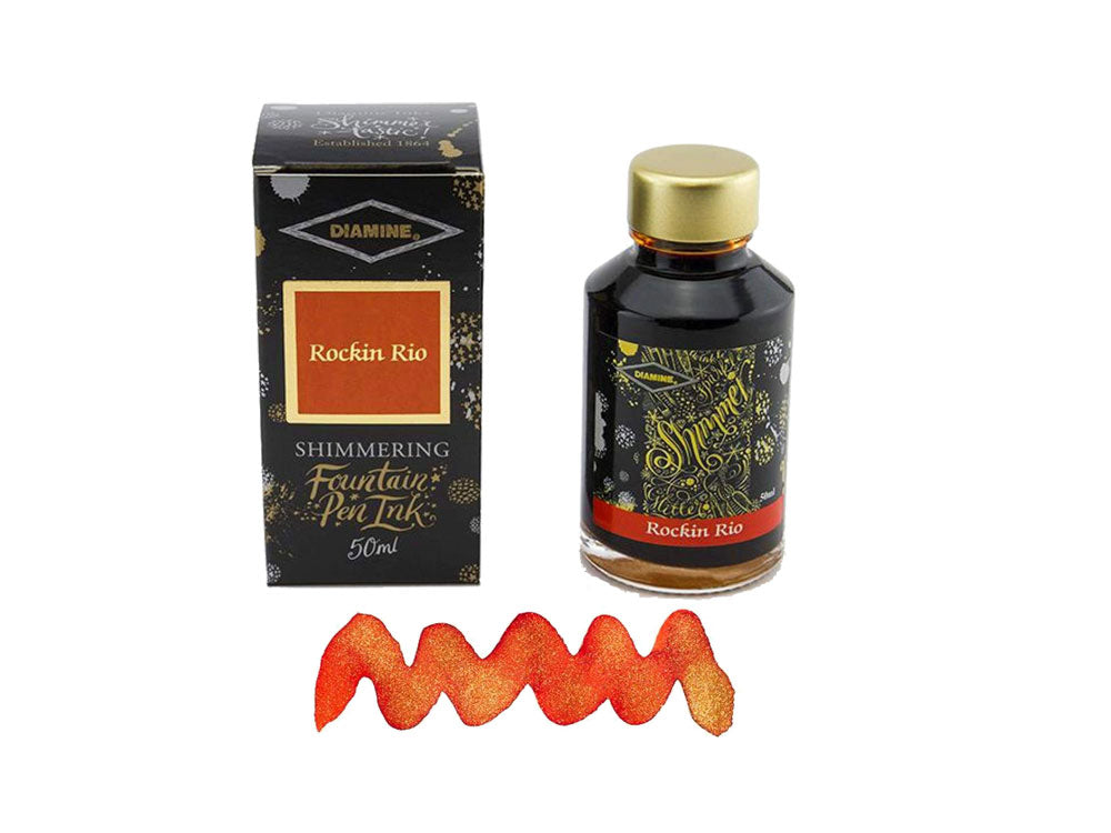 Encrier Diamine Shimmering Rockin Rio, 50ml., Verre