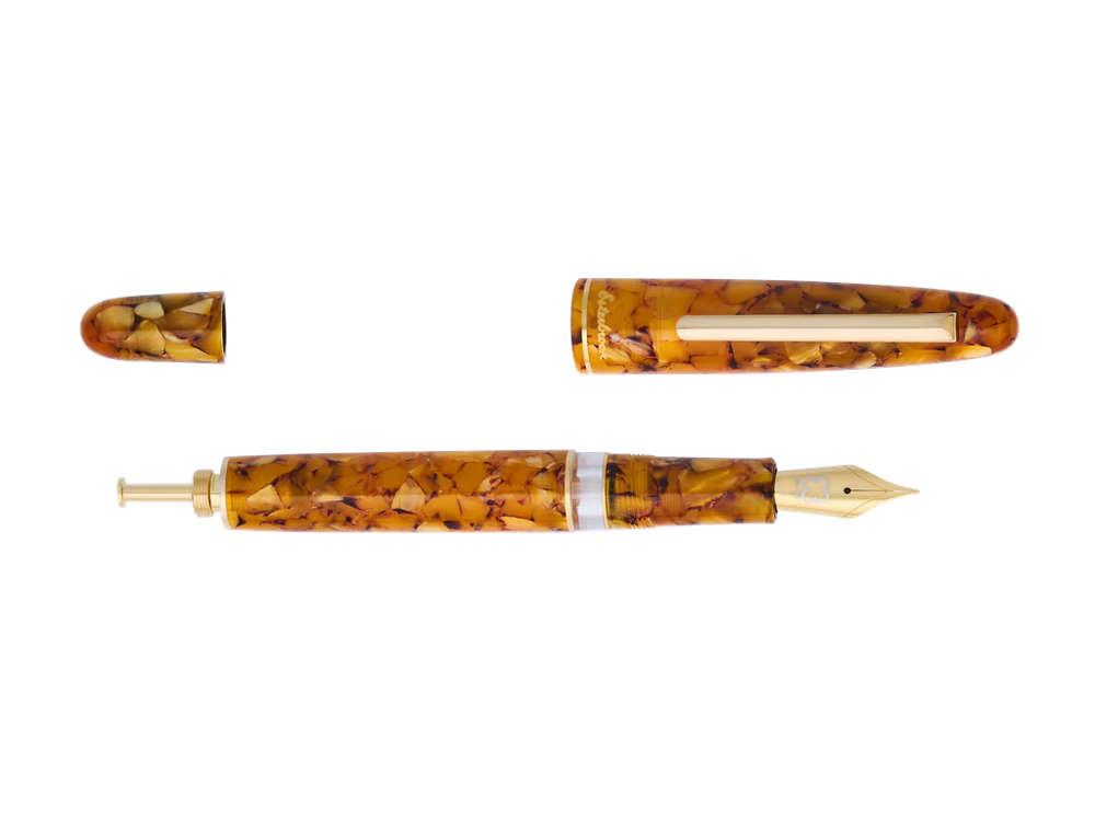 Stylo Plume Esterbrook Estie Honeycomb, Piston, Ambre, Plaqué or, E1426