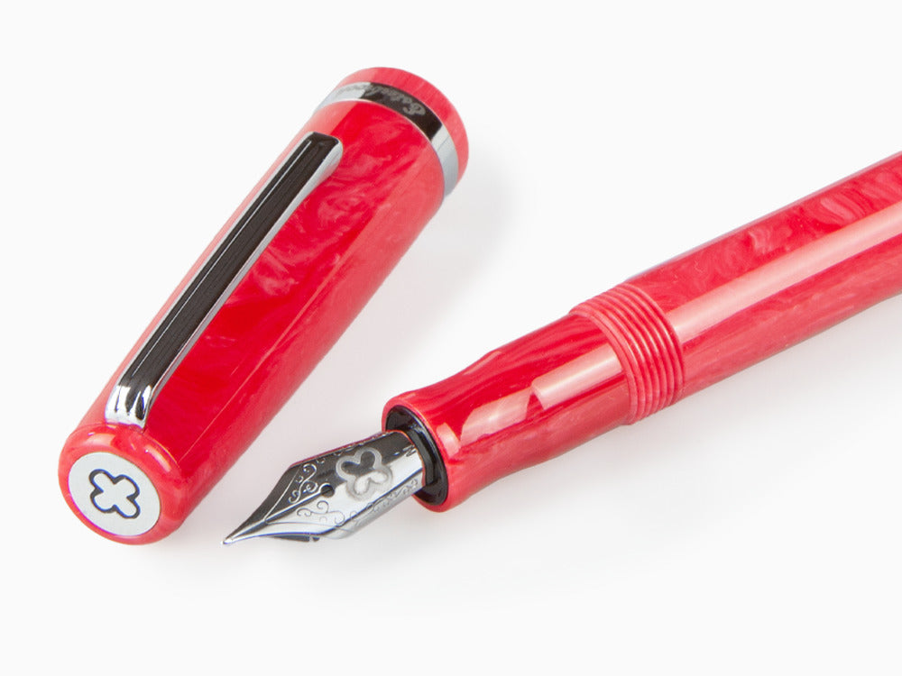 Stylo Plume Esterbrook JR Carmine, Résine à marbre, Rouge, EJR-RED