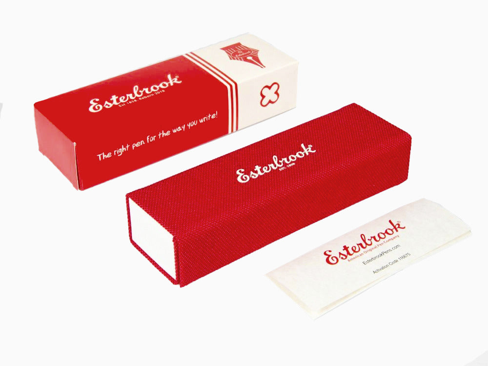 Stylo Plume Esterbrook JR Carmine, Résine à marbre, Rouge, EJR-RED
