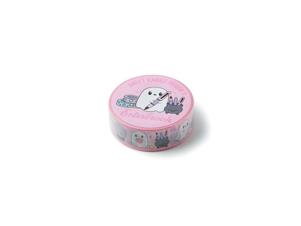 Washi Tape Esterbrook Pastel Halloween Pink Ghosts, Édition spéciale