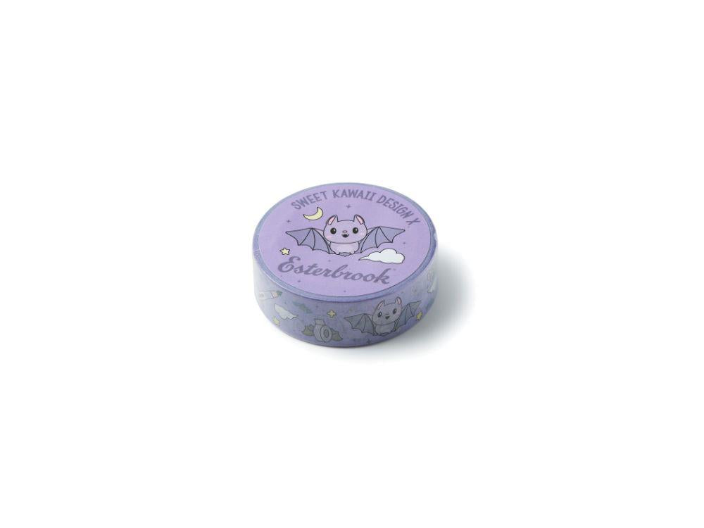 Washi Tape Esterbrook Pastel Halloween Purple Bats Édition spéciale