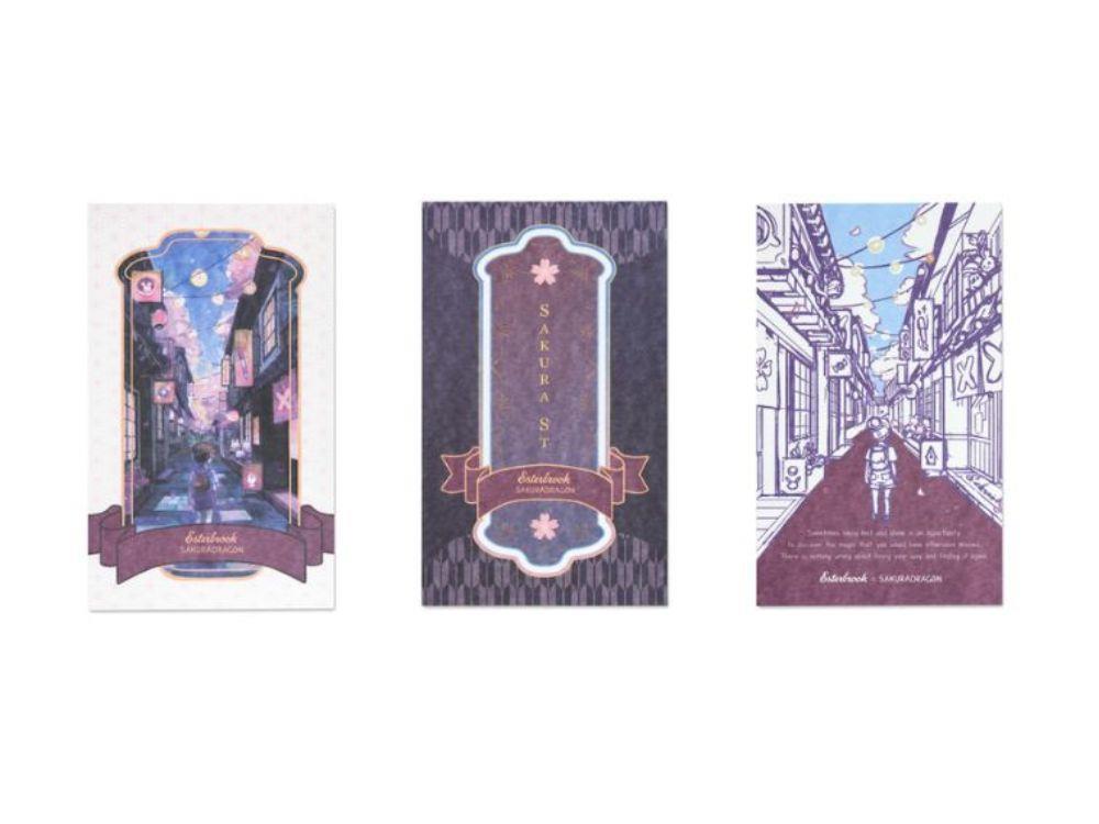 Papier Esterbrook x Sakura Dragon Limited Edition, Blanc, SAKURA-POSTCARDS