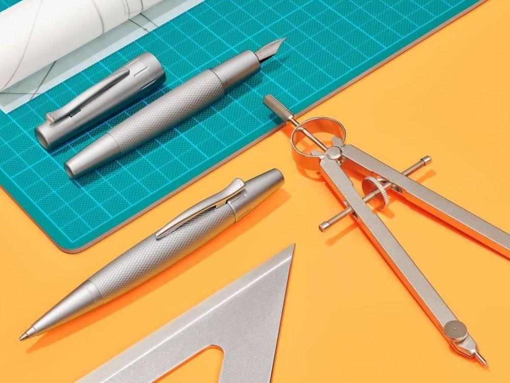 Stylo Plume Faber-Castell E-Motion Pure Silver, Métal, Argent, 148670