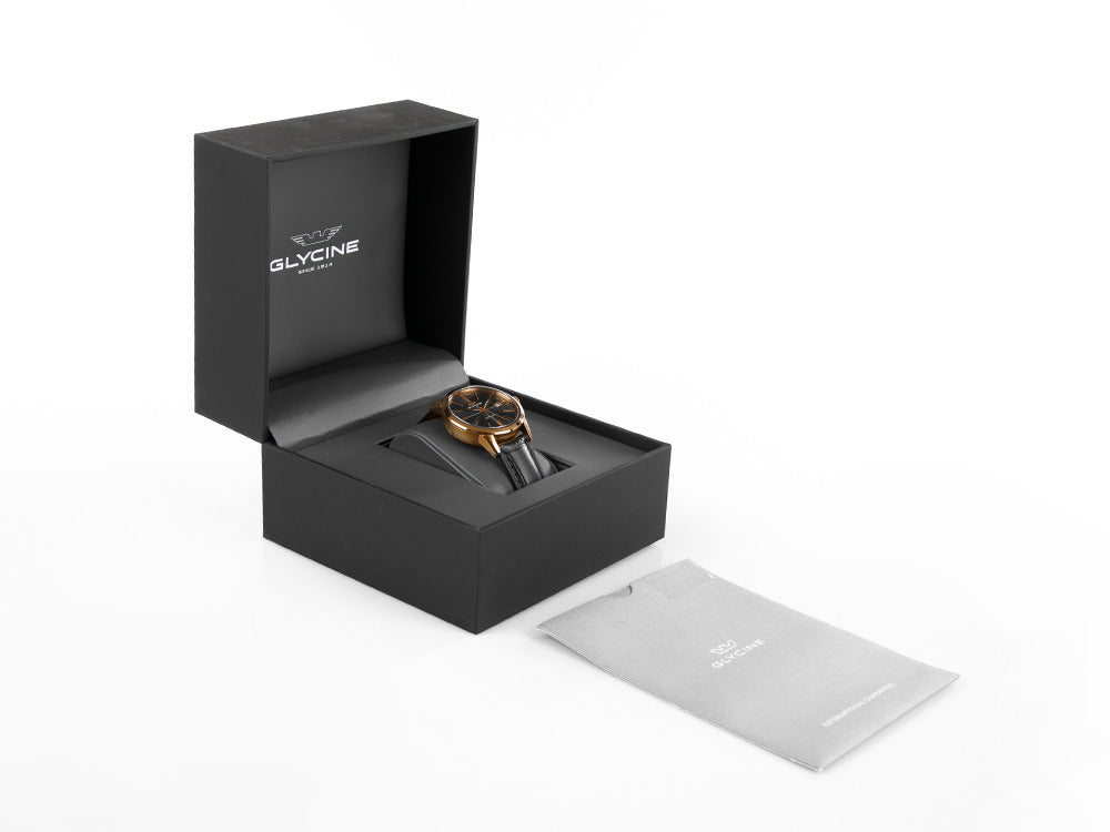 Montre Automatique Glycine Classic, GL 224, Or, 3910.29-LBK9