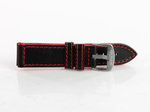 Glycine, Bracelet en cuir, 22mm, Noir, LB9BRD-22