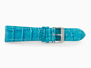 Glycine, Bracelet en cuir, 24mm, Bleu, LBKTQ-24