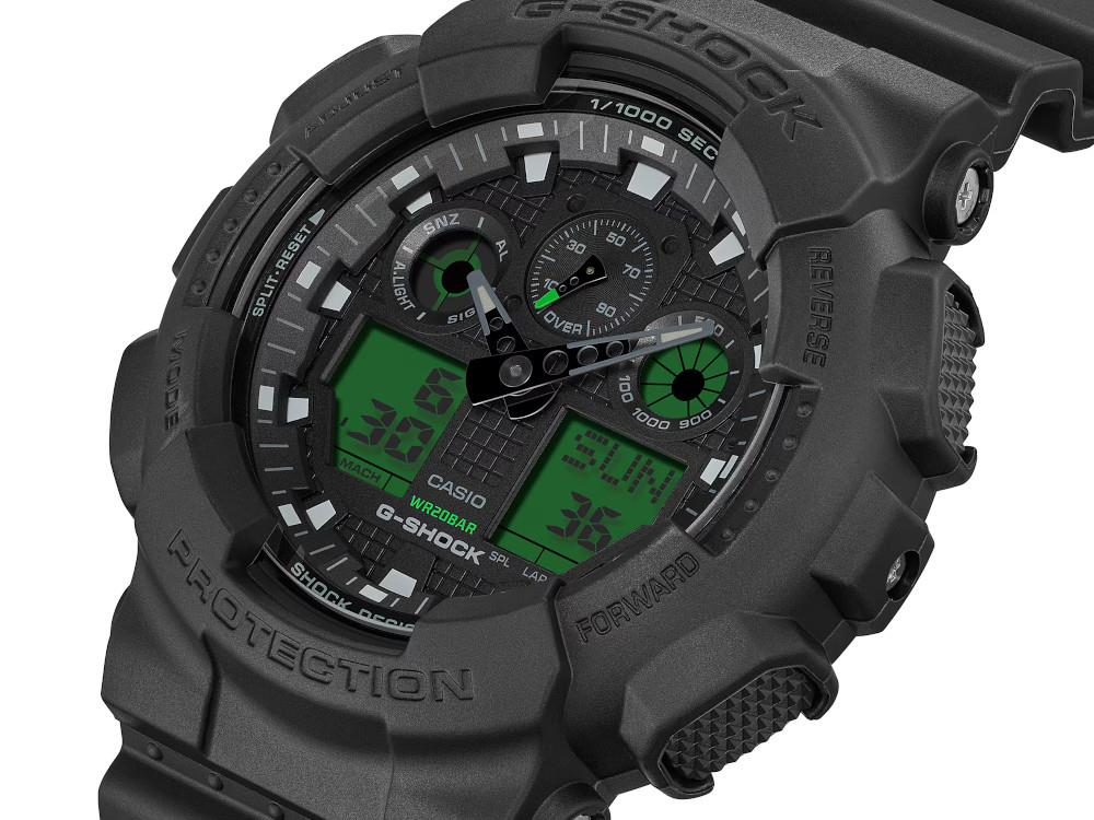 Montre à Quartz G-SHOCK Casio Classic, Résine, Noir, GA-100BEG-1AER