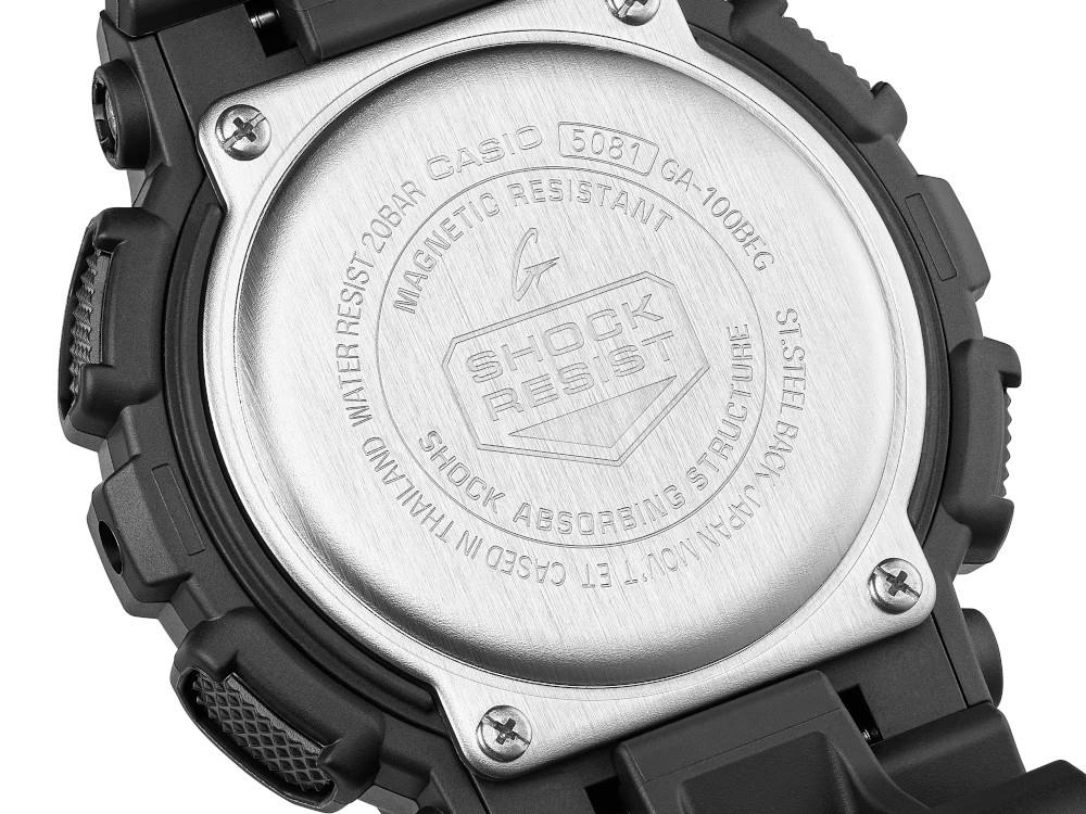 Montre à Quartz G-SHOCK Casio Classic, Résine, Noir, GA-100BEG-1AER