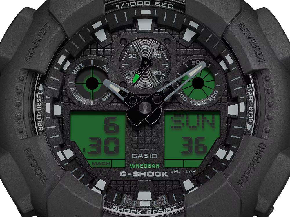 Montre à Quartz G-SHOCK Casio Classic, Résine, Noir, GA-100BEG-1AER