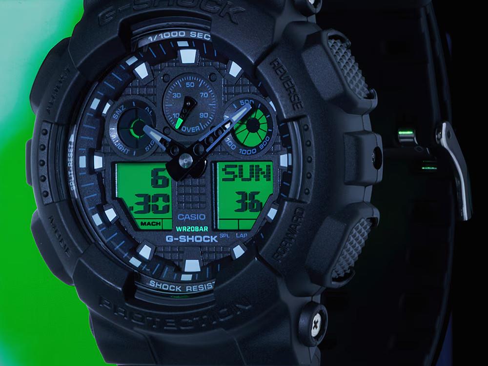 Montre à Quartz G-SHOCK Casio Classic, Résine, Noir, GA-100BEG-1AER