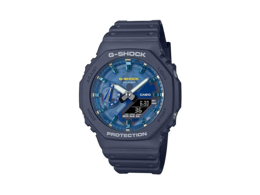 Montre à Quartz G-SHOCK Casio Classic, Bleu, 48.5 × 45.4mm, GA-2100AS-2AER