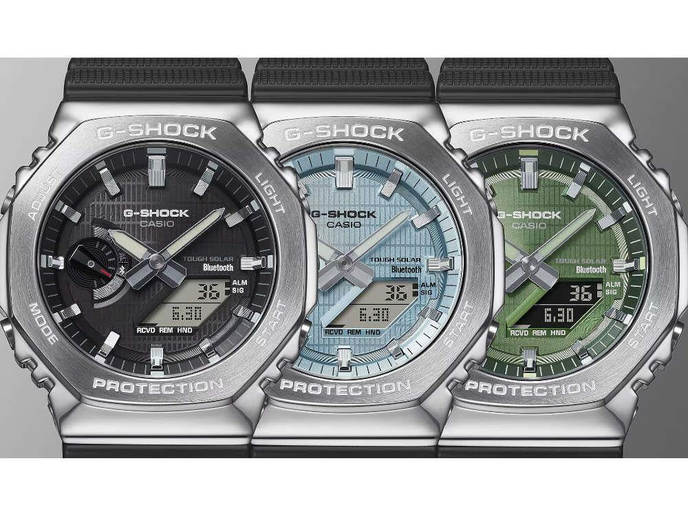 Montre à Quartz G-SHOCK Casio G-Steel, Bleu, 49.3mm × 44.4mm, GBM-2100A-1A2ER